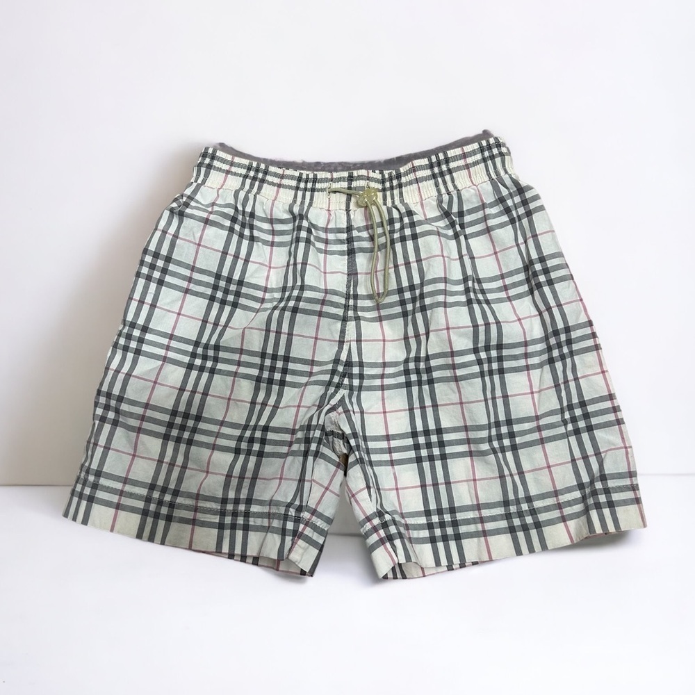 Burberry Plaid Shorts Sz 4 Kids Toddler Cream Gray Red